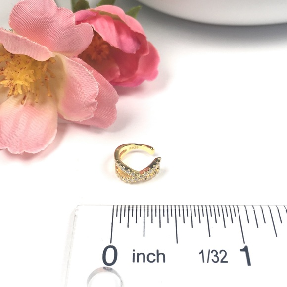 Rhinestone Criss Cross Ear Cuff (1 pc.) - Picture 5 of 9